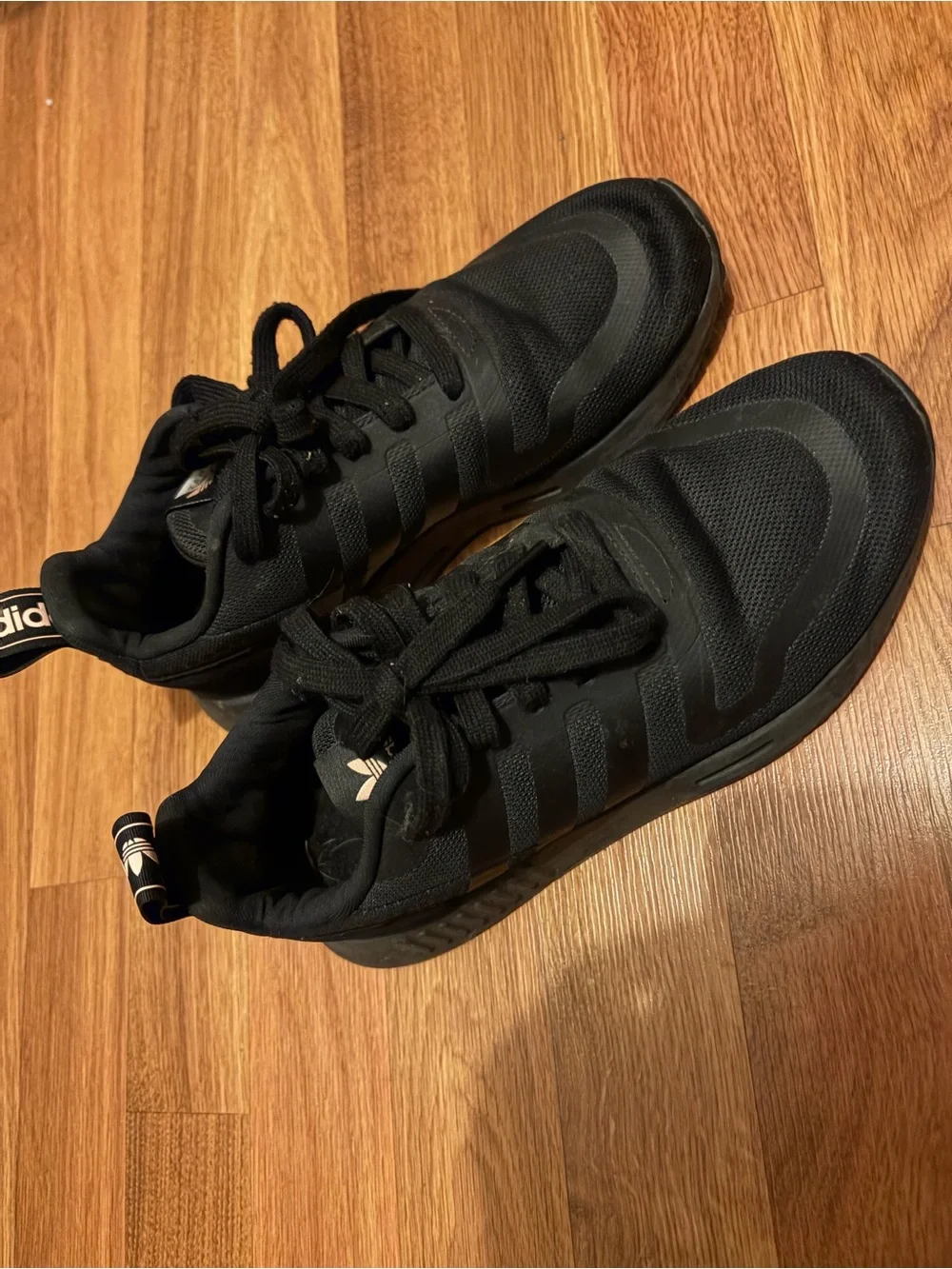 adidas Men's Black Athletic Sneakers with Logo Heel Tab